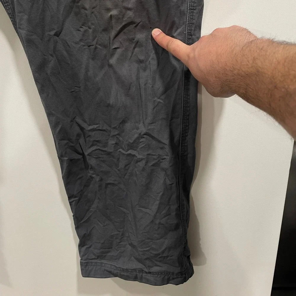 Duluth Trading Co Flex Fire Hose Relaxed Fit Pants Mens 42x34 Charcoal Gray Work